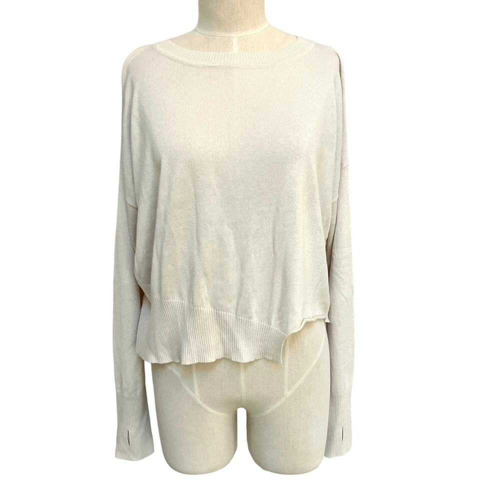 Planet BY Lauren G Sweater Asymmetrical Crop Oversize Peru Modal Pima One Size